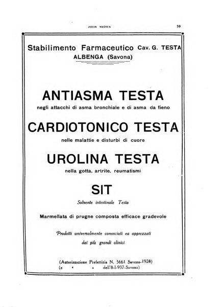 Folia medica periodico trimensile di patologia e clinica medica