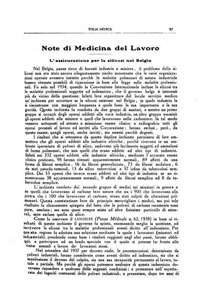 Folia medica periodico trimensile di patologia e clinica medica