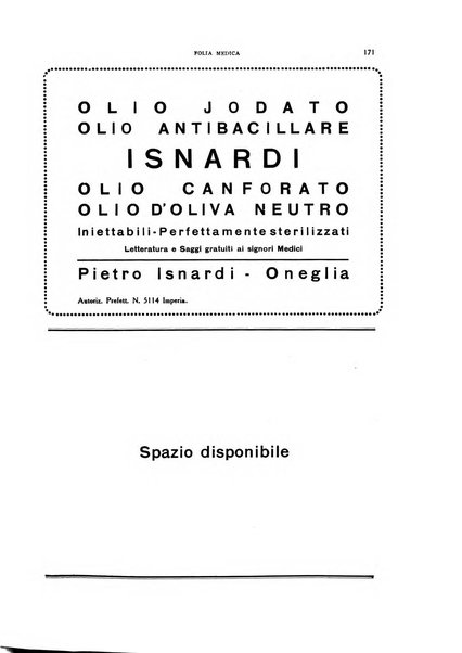 Folia medica periodico trimensile di patologia e clinica medica