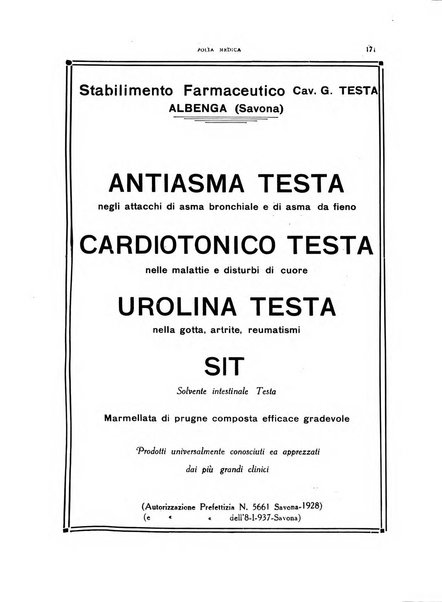 Folia medica periodico trimensile di patologia e clinica medica