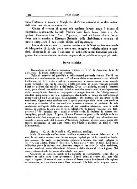 Folia medica periodico trimensile di patologia e clinica medica