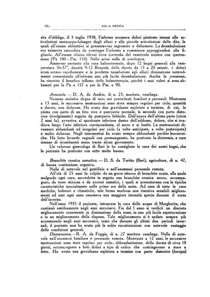 Folia medica periodico trimensile di patologia e clinica medica