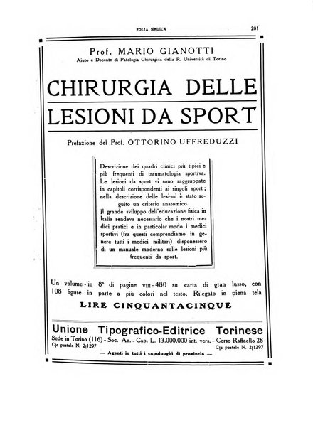 Folia medica periodico trimensile di patologia e clinica medica