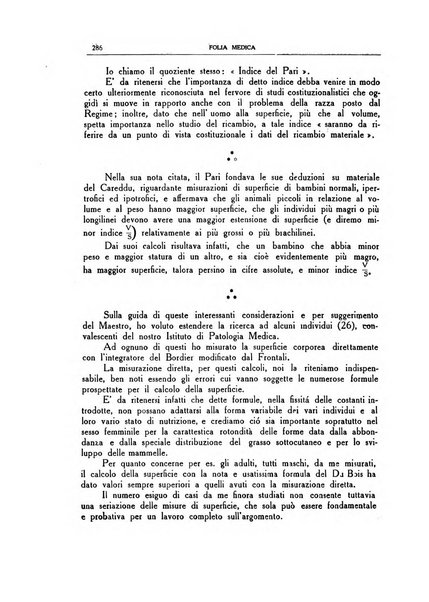 Folia medica periodico trimensile di patologia e clinica medica