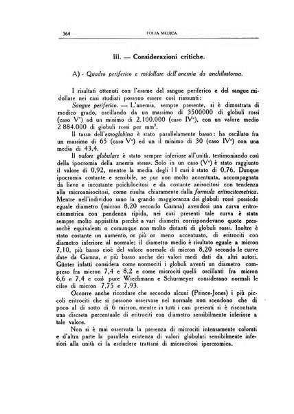 Folia medica periodico trimensile di patologia e clinica medica