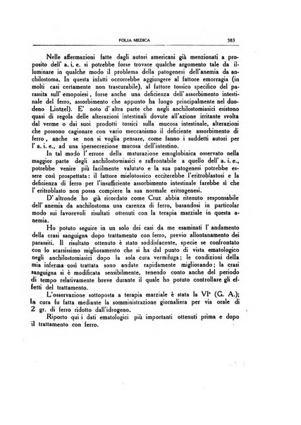 Folia medica periodico trimensile di patologia e clinica medica