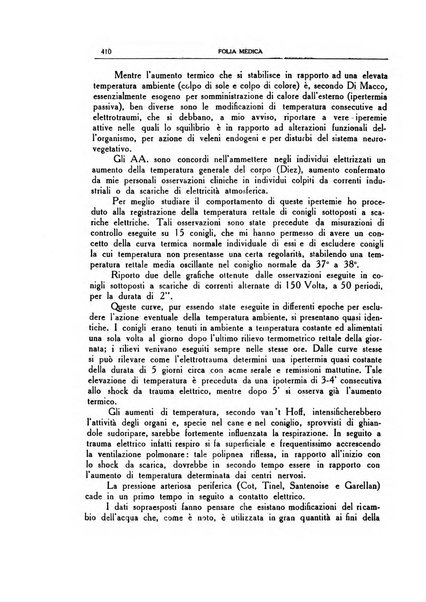 Folia medica periodico trimensile di patologia e clinica medica