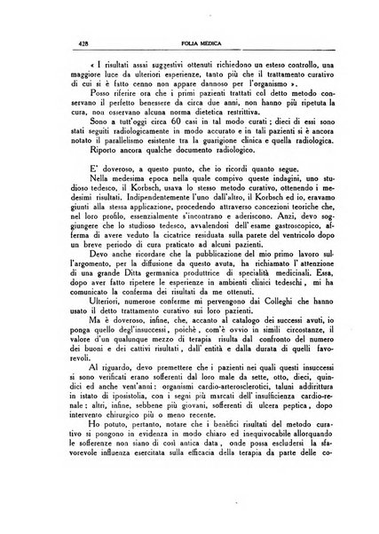 Folia medica periodico trimensile di patologia e clinica medica