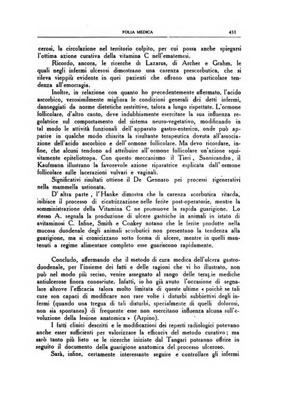 Folia medica periodico trimensile di patologia e clinica medica