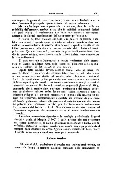 Folia medica periodico trimensile di patologia e clinica medica