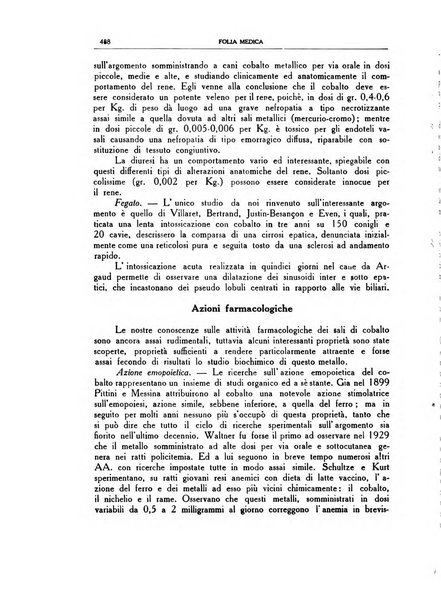 Folia medica periodico trimensile di patologia e clinica medica