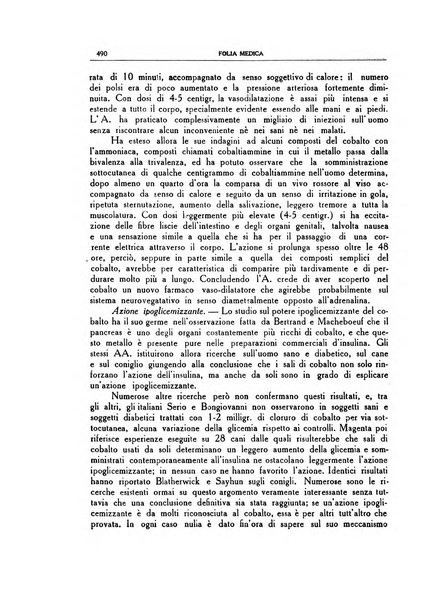 Folia medica periodico trimensile di patologia e clinica medica