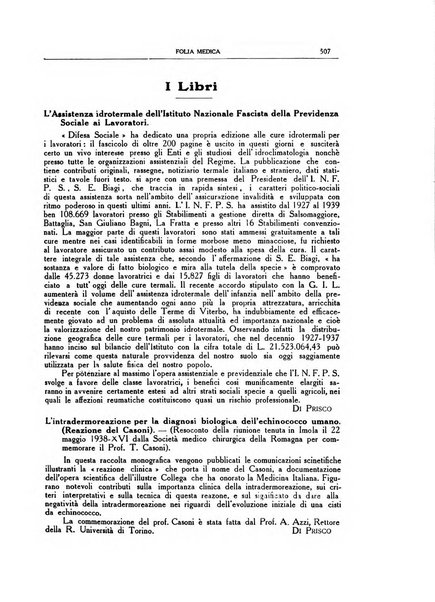 Folia medica periodico trimensile di patologia e clinica medica