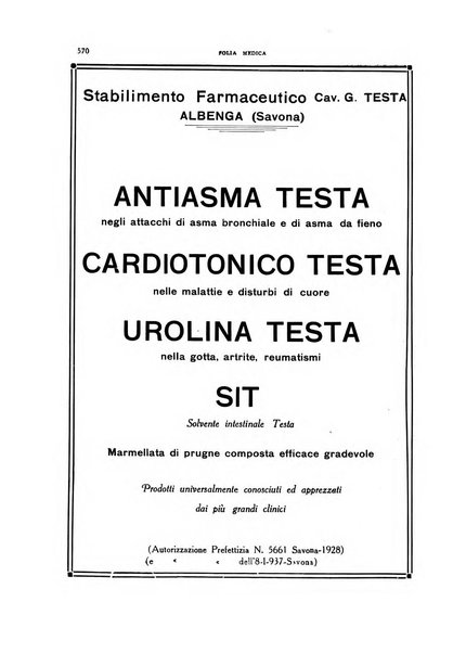 Folia medica periodico trimensile di patologia e clinica medica