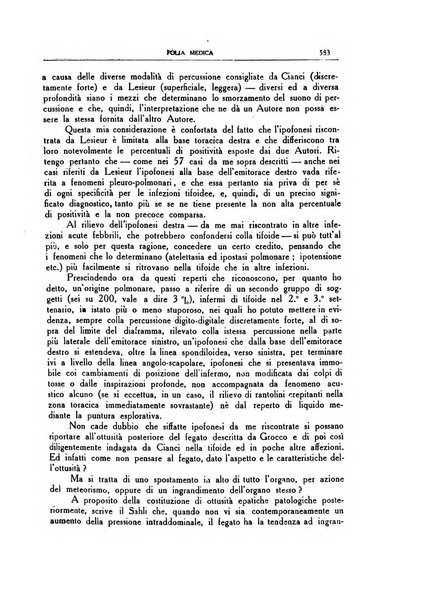 Folia medica periodico trimensile di patologia e clinica medica