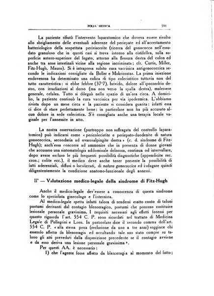 Folia medica periodico trimensile di patologia e clinica medica