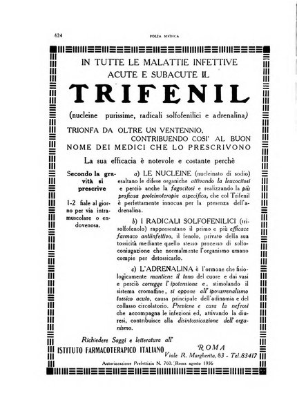 Folia medica periodico trimensile di patologia e clinica medica