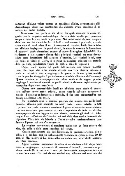 Folia medica periodico trimensile di patologia e clinica medica