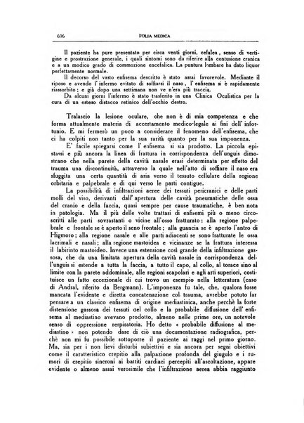 Folia medica periodico trimensile di patologia e clinica medica