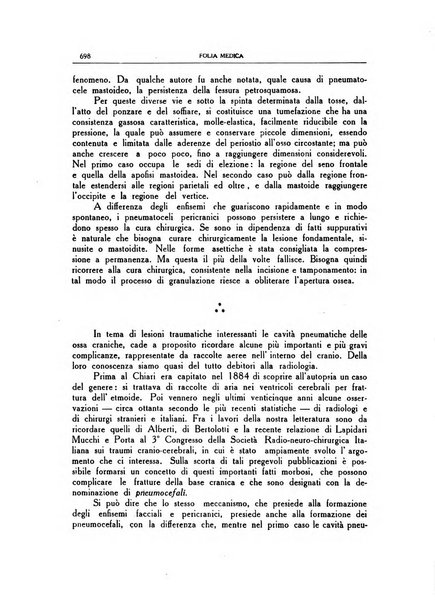 Folia medica periodico trimensile di patologia e clinica medica