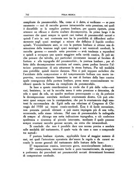 Folia medica periodico trimensile di patologia e clinica medica