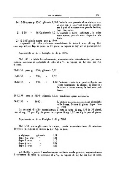 Folia medica periodico trimensile di patologia e clinica medica