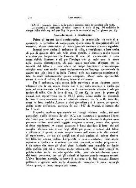 Folia medica periodico trimensile di patologia e clinica medica