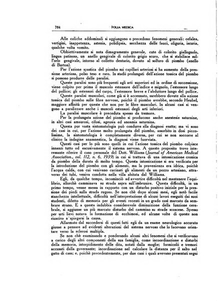 Folia medica periodico trimensile di patologia e clinica medica