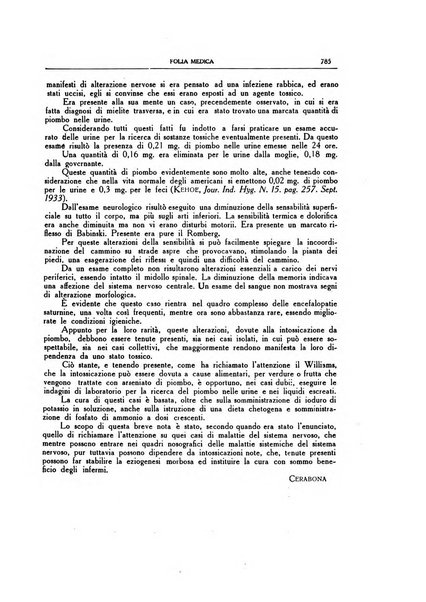 Folia medica periodico trimensile di patologia e clinica medica