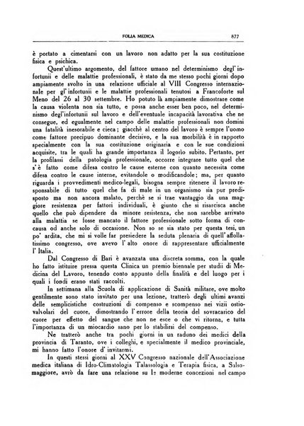 Folia medica periodico trimensile di patologia e clinica medica