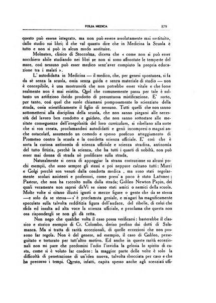 Folia medica periodico trimensile di patologia e clinica medica