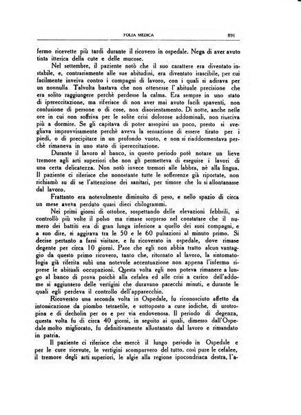 Folia medica periodico trimensile di patologia e clinica medica