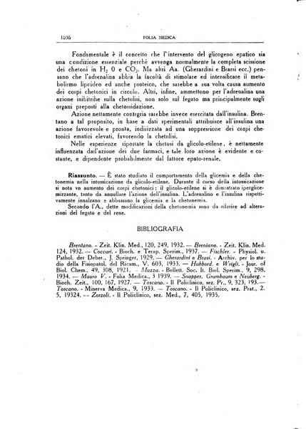 Folia medica periodico trimensile di patologia e clinica medica