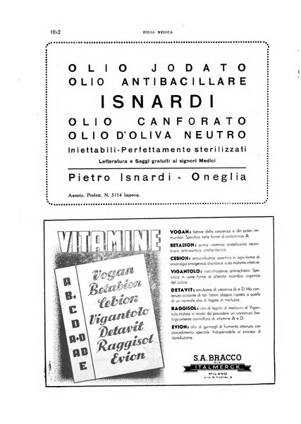 Folia medica periodico trimensile di patologia e clinica medica