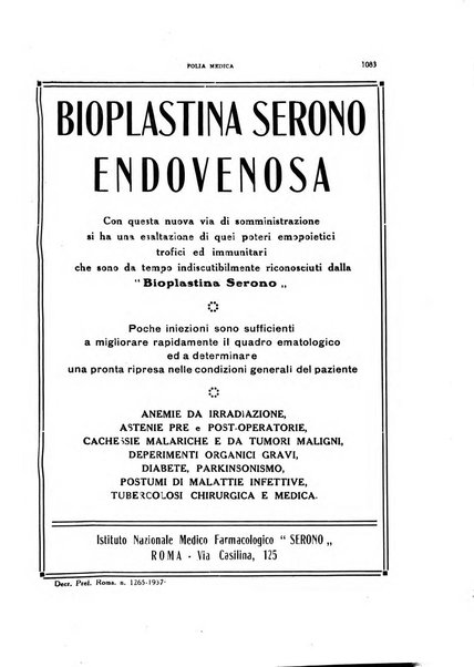 Folia medica periodico trimensile di patologia e clinica medica