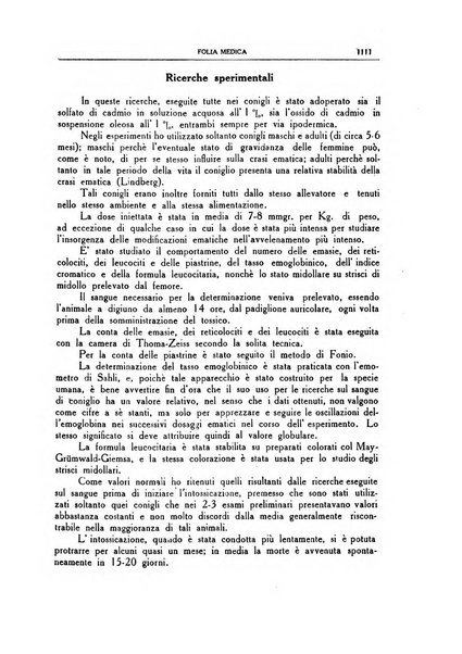 Folia medica periodico trimensile di patologia e clinica medica