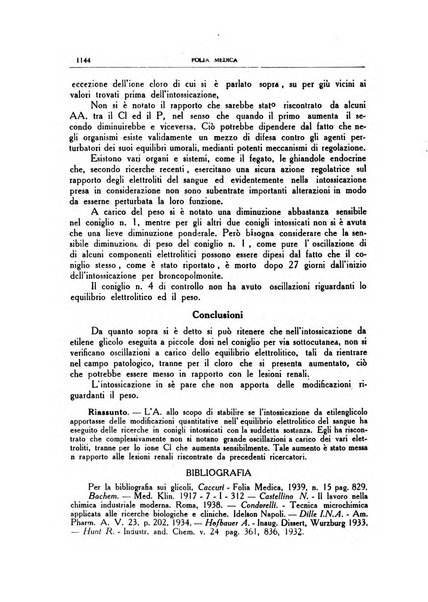 Folia medica periodico trimensile di patologia e clinica medica