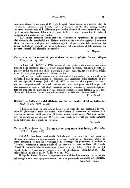 Folia medica periodico trimensile di patologia e clinica medica