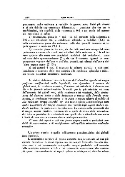 Folia medica periodico trimensile di patologia e clinica medica