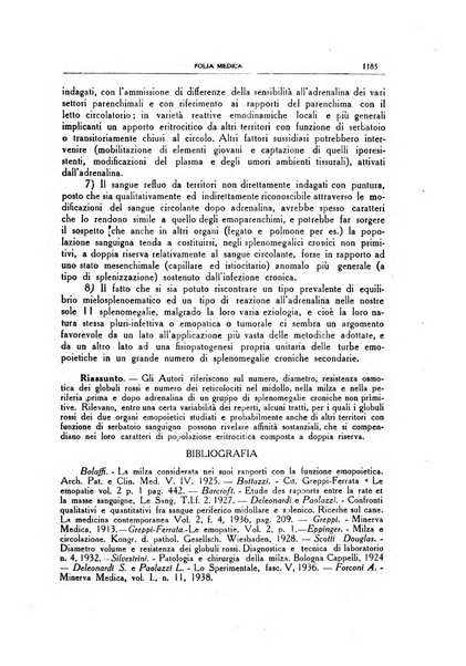 Folia medica periodico trimensile di patologia e clinica medica