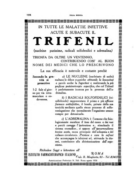 Folia medica periodico trimensile di patologia e clinica medica