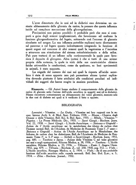 Folia medica periodico trimensile di patologia e clinica medica