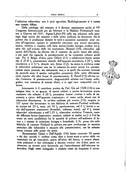 Folia medica periodico trimensile di patologia e clinica medica