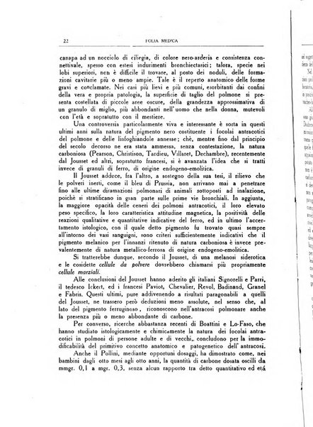 Folia medica periodico trimensile di patologia e clinica medica