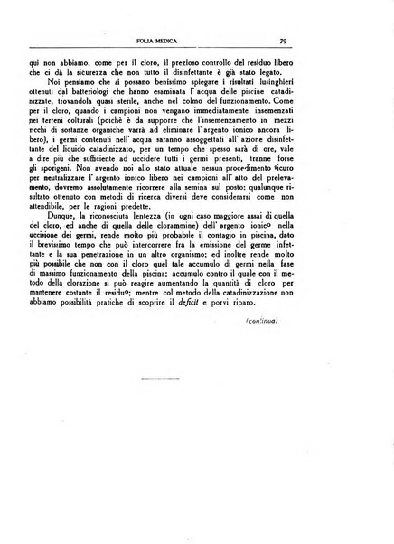 Folia medica periodico trimensile di patologia e clinica medica