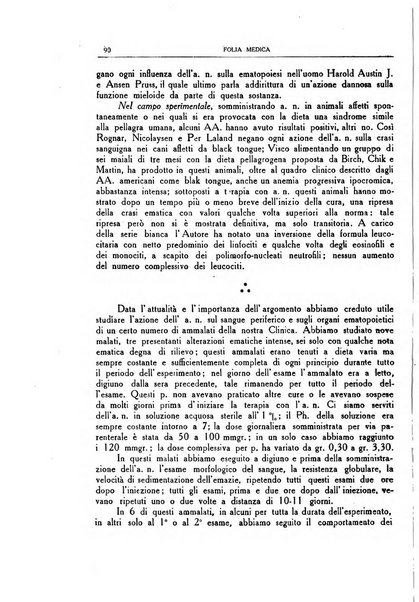 Folia medica periodico trimensile di patologia e clinica medica