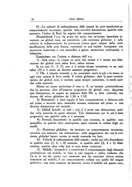 Folia medica periodico trimensile di patologia e clinica medica