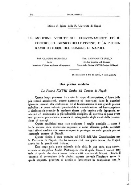 Folia medica periodico trimensile di patologia e clinica medica