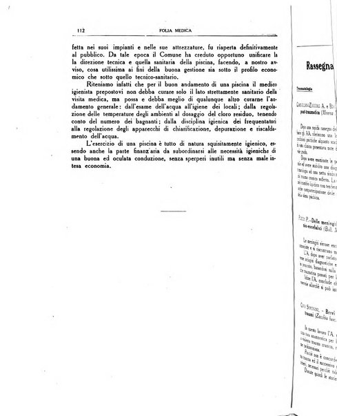 Folia medica periodico trimensile di patologia e clinica medica