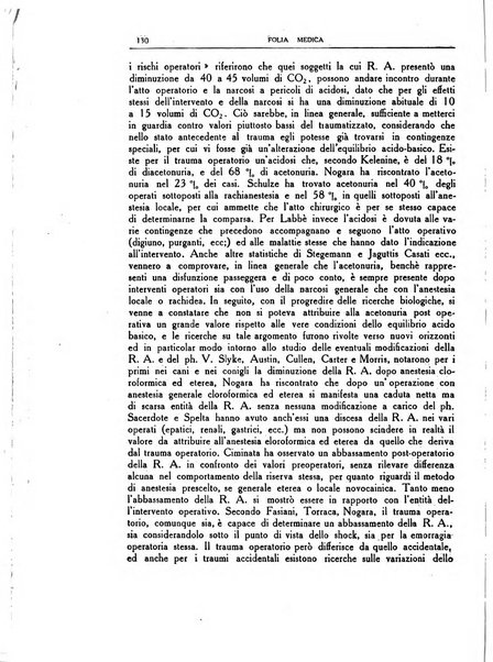 Folia medica periodico trimensile di patologia e clinica medica